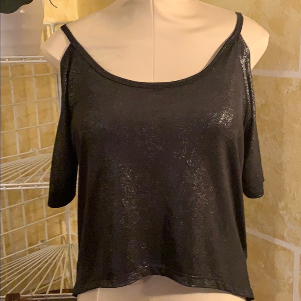 Forever21 Shimmering Peekaboo Sleeve Top